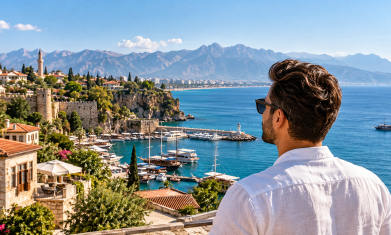 Coastal view of Antalya, Turkey, a destination for hair transplant tourism